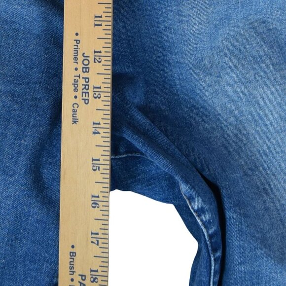 Good American Jeans 28-32 Medium Blue High Rise Frayed Hem Distressed Stretch De - Picture 7 of 10